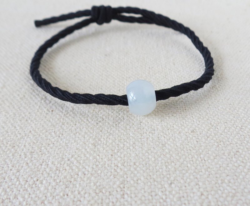 [Lucky Passepartout] Passepartout Jade Elastic Cord Bracelet TS11* for fortune and luck - สร้อยข้อมือ - เครื่องเพชรพลอย สีดำ