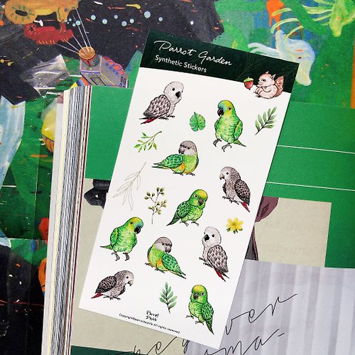 鸚味日誌ParrotDaylife 手帳貼紙 / 非洲灰鸚塞內加爾亞馬遜鸚鵡手帳貼紙