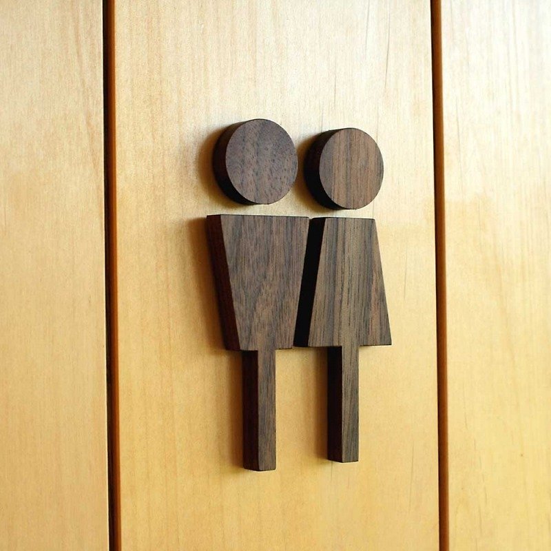 Wooden Bathroom Label - Items for Display - Wood Brown