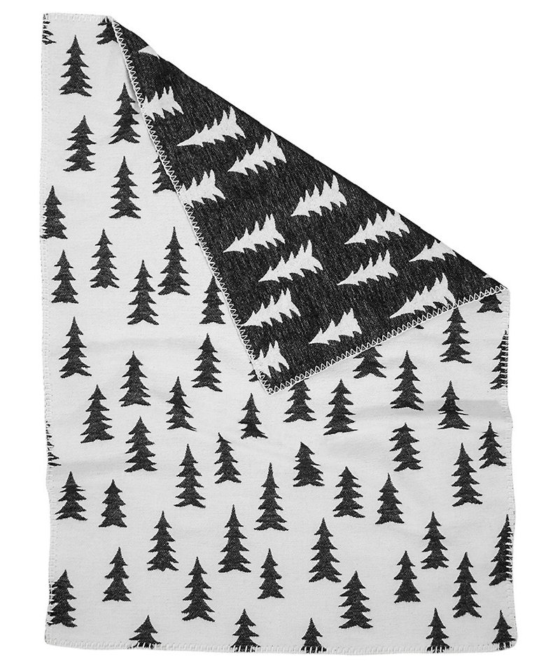 フォレストオーガニックコットンブラシ毛布黒と白 -  GRAN WOVEN CHILD BLANKET（白黒） - 毛布・かけ布団 - コットン・麻 ホワイト