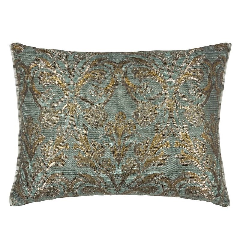 British Throw Pillow/Cushion Vittoria Aqua - 60x45cm - Pillows & Cushions - Other Materials Gold