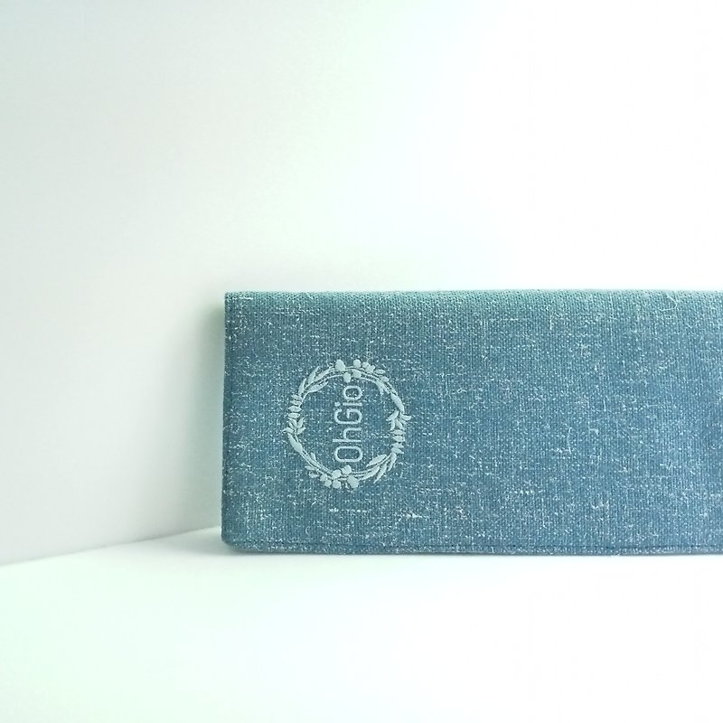 OhGio pineapple leaf blue long wallet~ made from pineapple leaves - กระเป๋าสตางค์ - พืช/ดอกไม้ สีน้ำเงิน