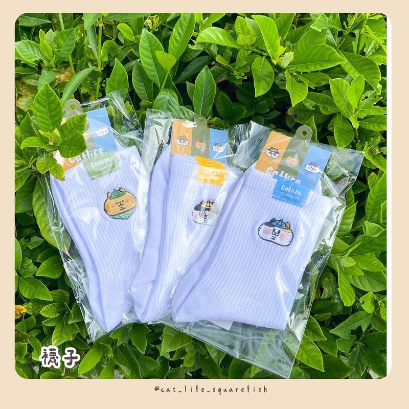 耍廢貓的日常-襪子 (奶茶款/蜜柑款/胖胖款) - 襪子 - 聚酯纖維 