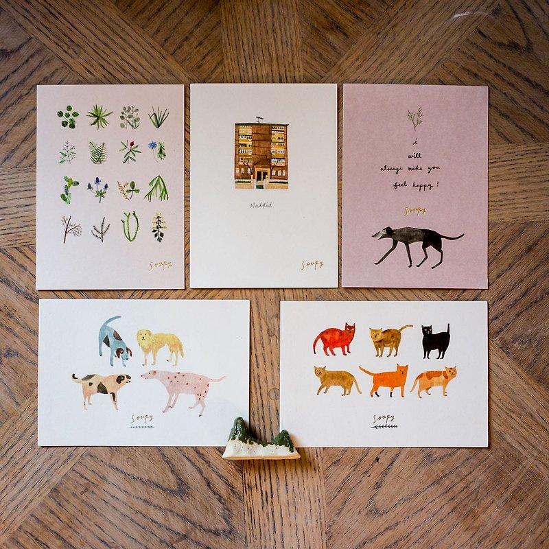 Set of five postcards - การ์ด/โปสการ์ด - กระดาษ 