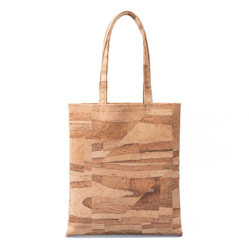 Cork Leather A4 Tote Bag (Mosaic) - Handbags & Totes - Eco-Friendly Materials Brown