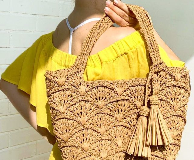 Raffia tote bag pattern online