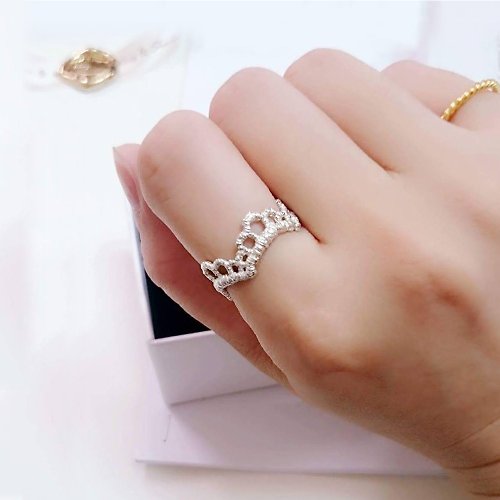 金＊夏琳 King & Sharlene Lace 3 純銀戒指 - 手工金屬蕾絲戒指 精緻質感 手感輕珠寶 新娘