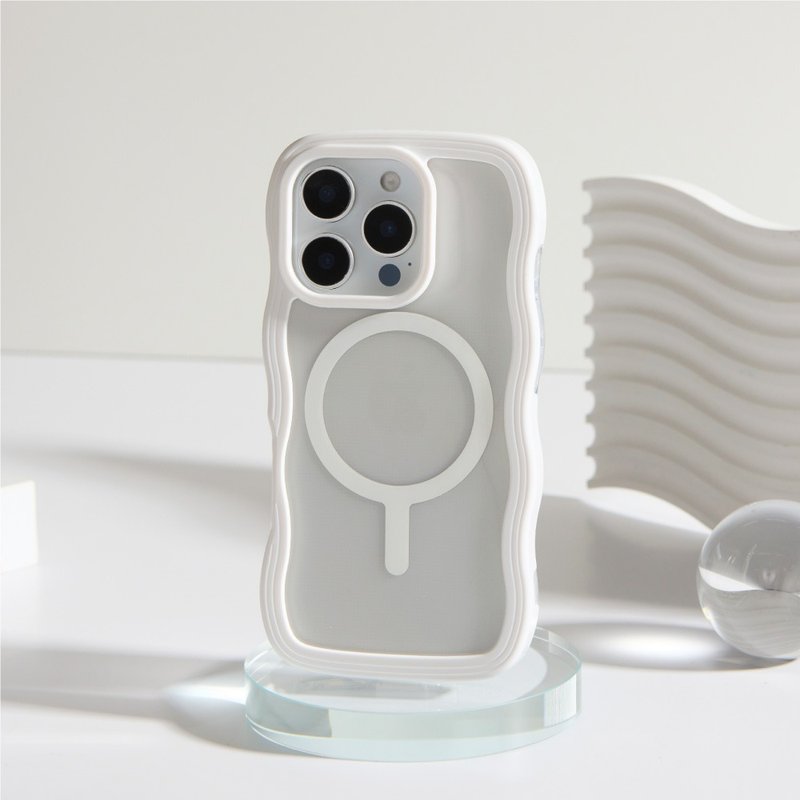 雲朵波波MagSafe iPhone手機殼-雲霧白 - 手機殼/手機套 - 塑膠 白色