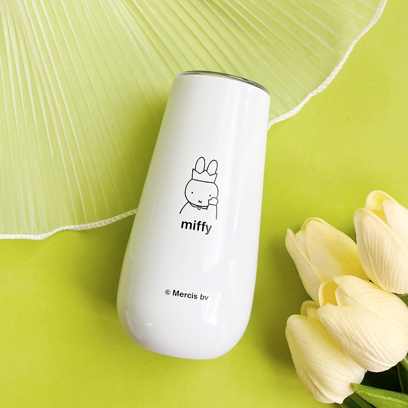 【Pinkoi x miffy】Faranci small outdoor portable cup Stainless Steel cute egg-shaped cup - Cups - Other Materials White