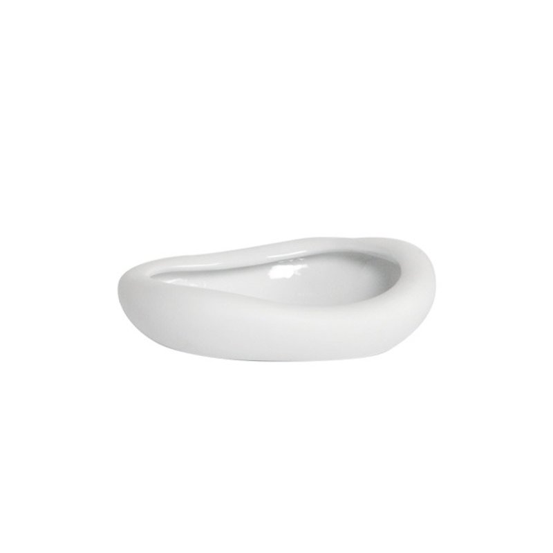 D & M│CROOVE round shallow bowl (small) - Plants - Porcelain White