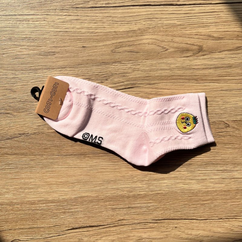 可吉可吉 襪 - 中筒高襪 微笑 - 襪子 - 聚酯纖維 粉紅色