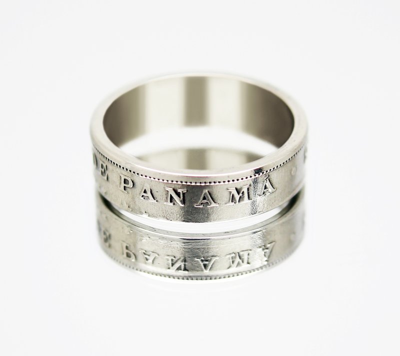 Panama Coin Ring 5 Centesimo 1968 coin rings for men coin rings for women - 戒指 - 其他金屬 