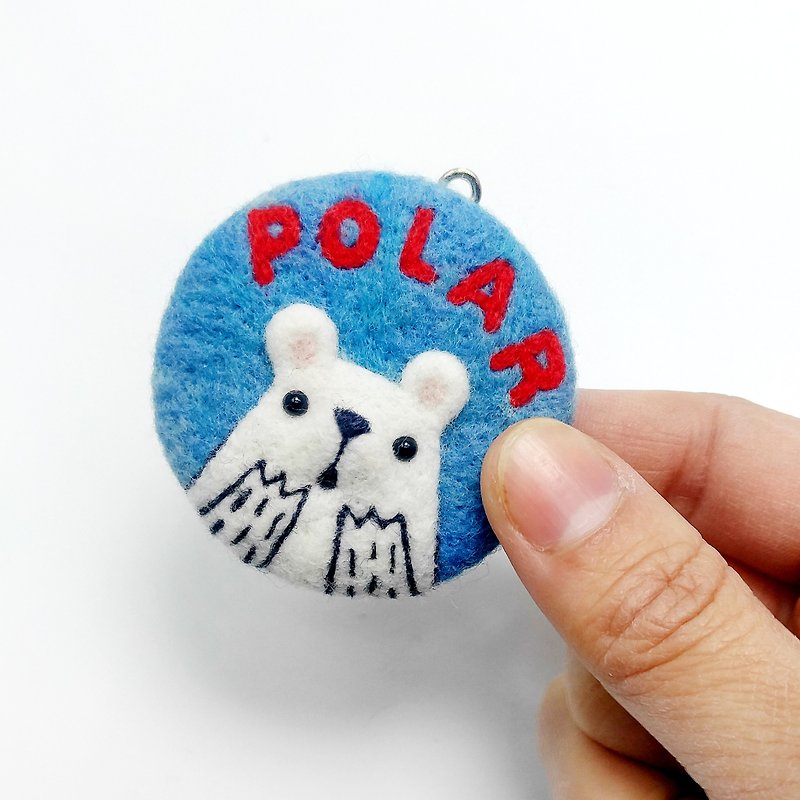 <Wool felt> Oh~o Polar Bear by WhizzzPace - สร้อยคอ - ขนแกะ 