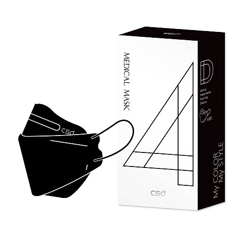 CSD中衛 CSD 中衛 醫療口罩-成人立體-4D酷黑 (20片/盒)