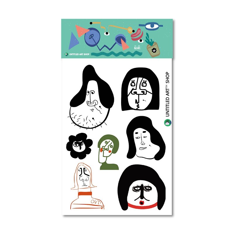Meat and sour face combination sticker - Stickers - Paper Black