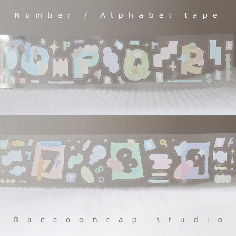 Digital party letter party tape Pet die-cut sticker roll basic embellishment tape digital letter small elements - Washi Tape - Other Materials 