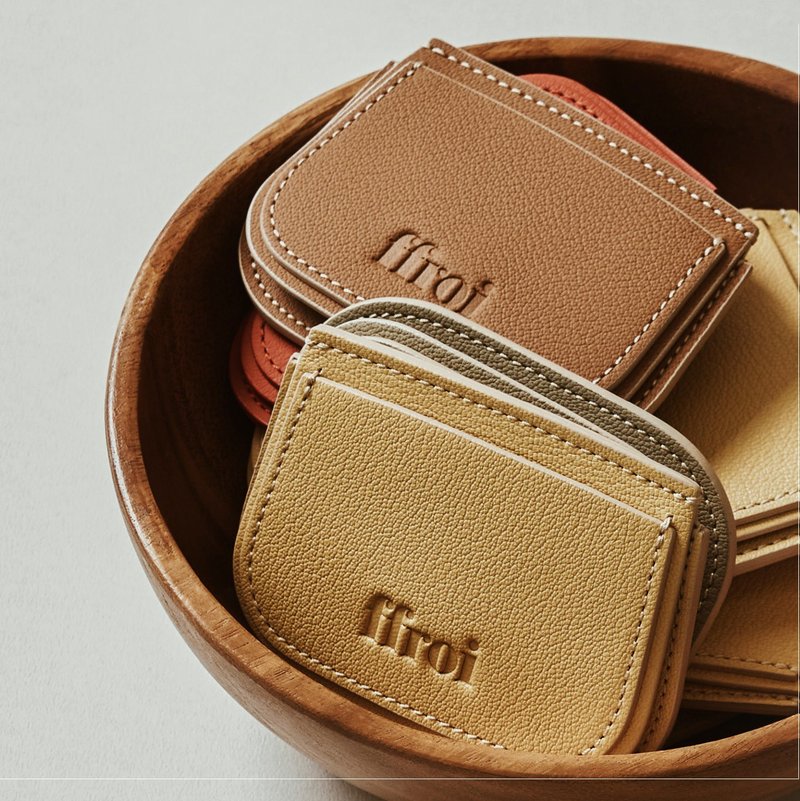 pastry_butter / card holder / wallet / 6 color - 皮夾/長短夾/錢包 - 真皮 黃色