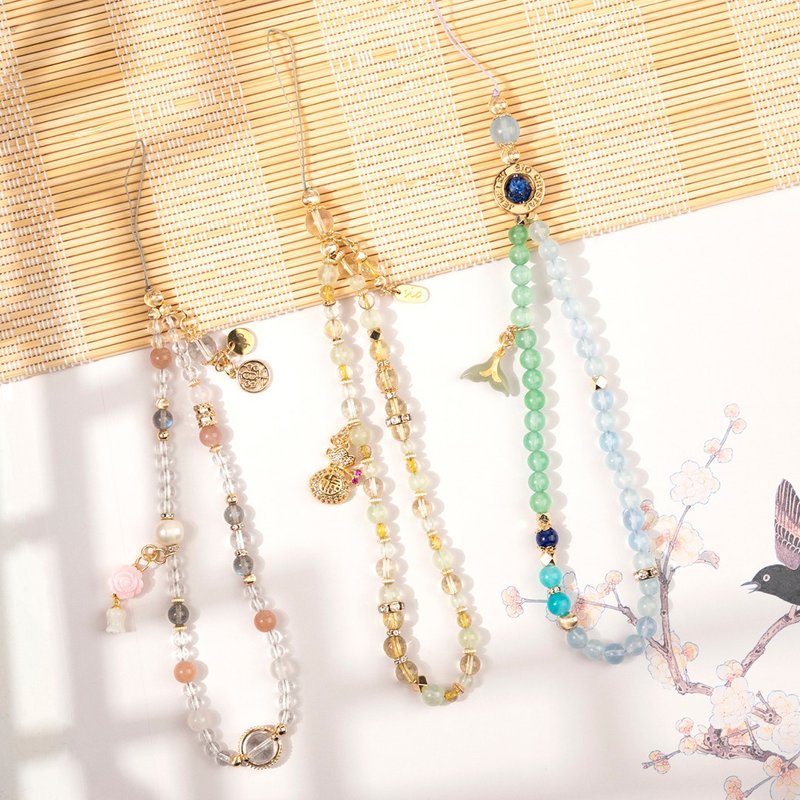 Ancient style mobile phone chain [Luo Shen] three crystal mobile phone chain optional - Charms - Crystal Multicolor