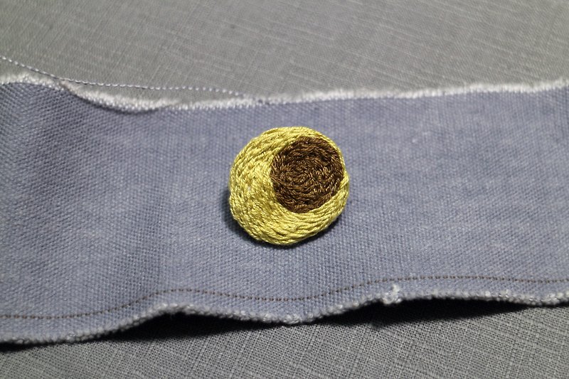 moon particle pin 002 - Brooches - Thread Yellow