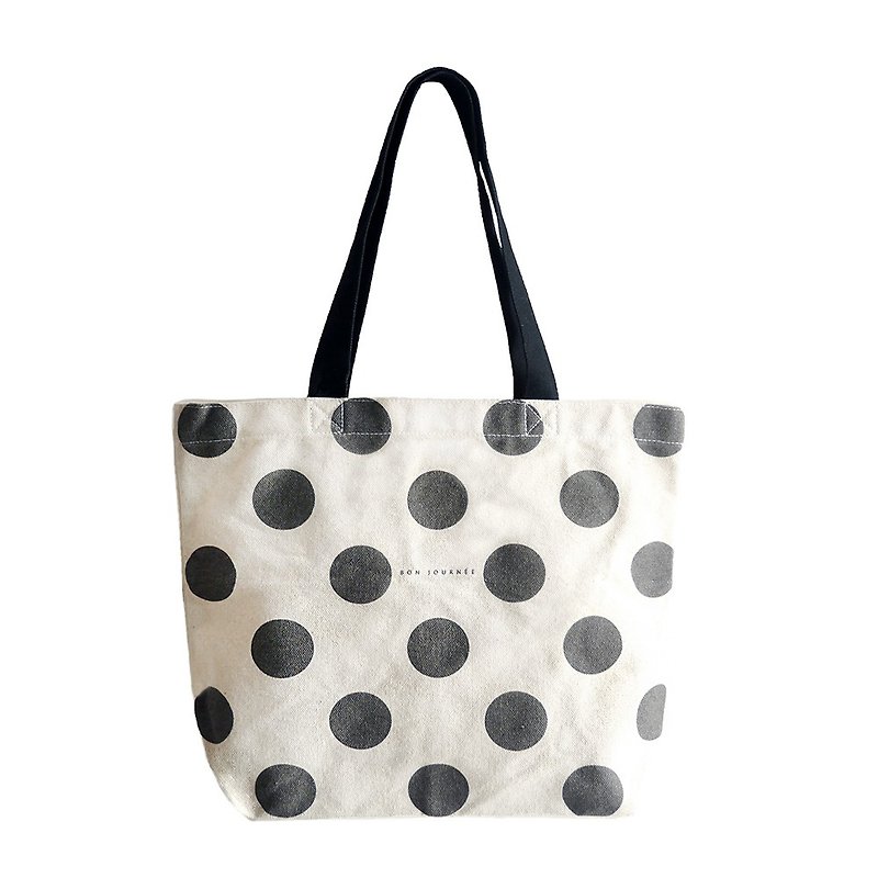 Black little mention shoulder dual-use canvas bag - Messenger Bags & Sling Bags - Cotton & Hemp Black