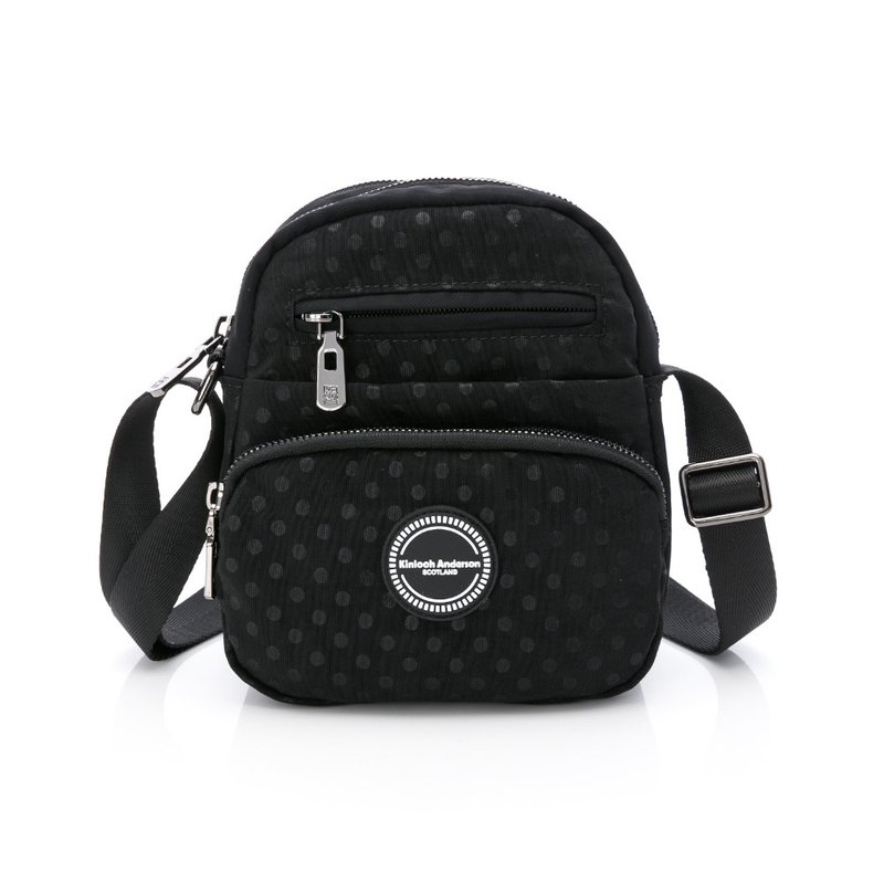 [Kim Anderson] Polka Compact Zipper Side Backpack - Classic Black - Messenger Bags & Sling Bags - Nylon Black