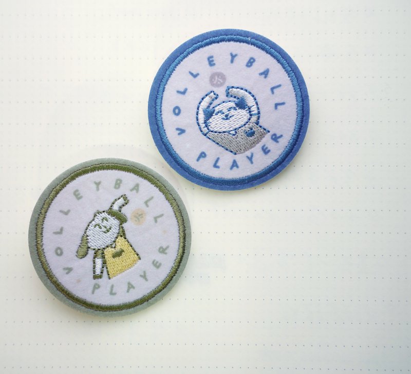 貓派狗派 會打排球的都好派 / 刺繡別針 - 徽章/別針 - 繡線 多色