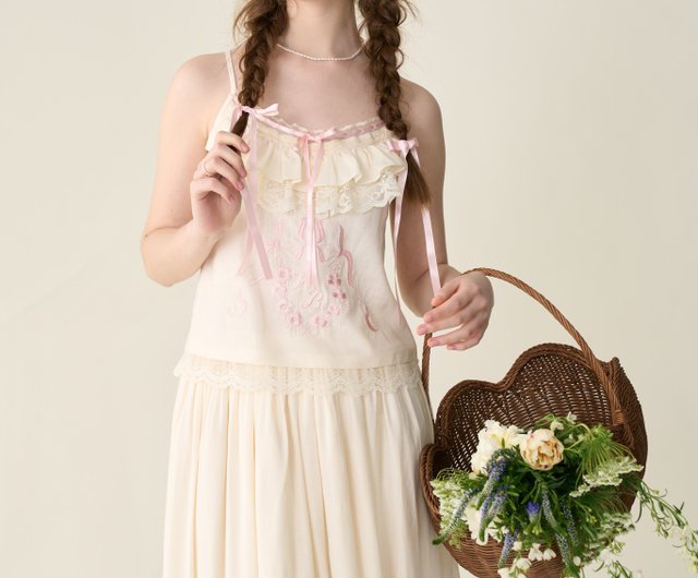 リーナベル リボン刺繍 スニーカー フレンチガーリー エピヌ RIBBON リーナベル リボン刺繍 スニーカー フレンチガーリー エピヌ RIBBON