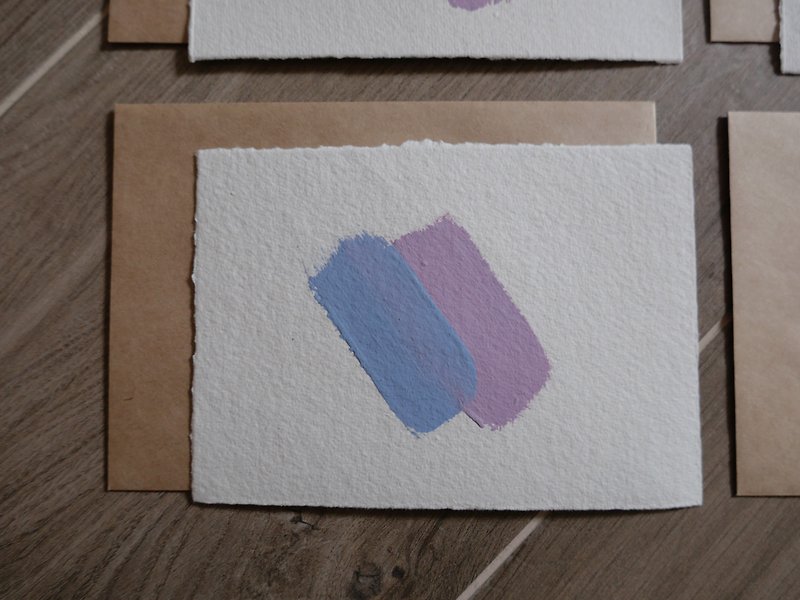 Postcard | Handmade Paper with Chalk Paint | Parallel lines - Cards & Postcards - Paper 