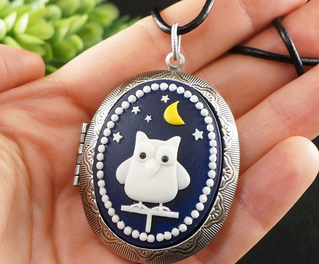 Owl deals locket necklace