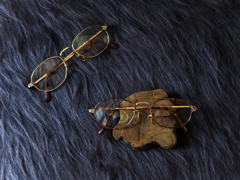京都青春經典戀愛春日和 金絲雕花鏡橢圓方框眼鏡 Japan/glasses - 眼鏡/鏡框 - 其他金屬 金色