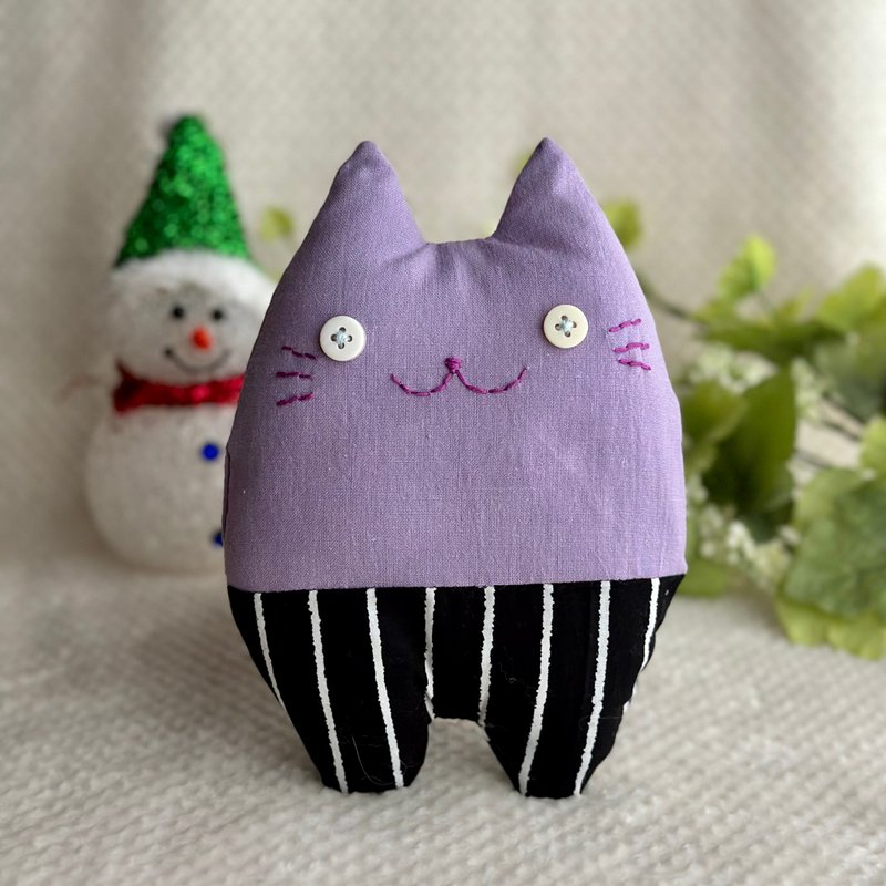 Rainbow color and white cat plush toy Funya - Kids' Toys - Cotton & Hemp Purple