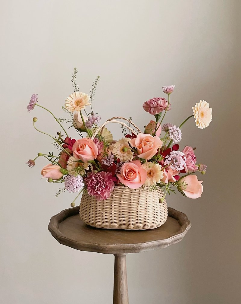 [Flowers] Red, pink, orange, roses, carnations, natural style flower baskets - Other - Plants & Flowers Pink