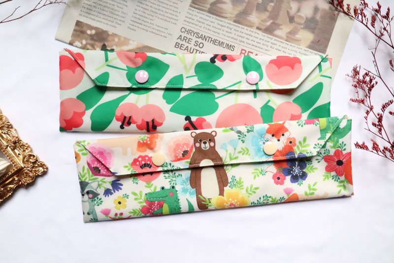 Eco-friendly cutlery bag│Waterproof storage bag:::Tulip / Dream Garden - ตะเกียบ - วัสดุกันนำ้ หลากหลายสี