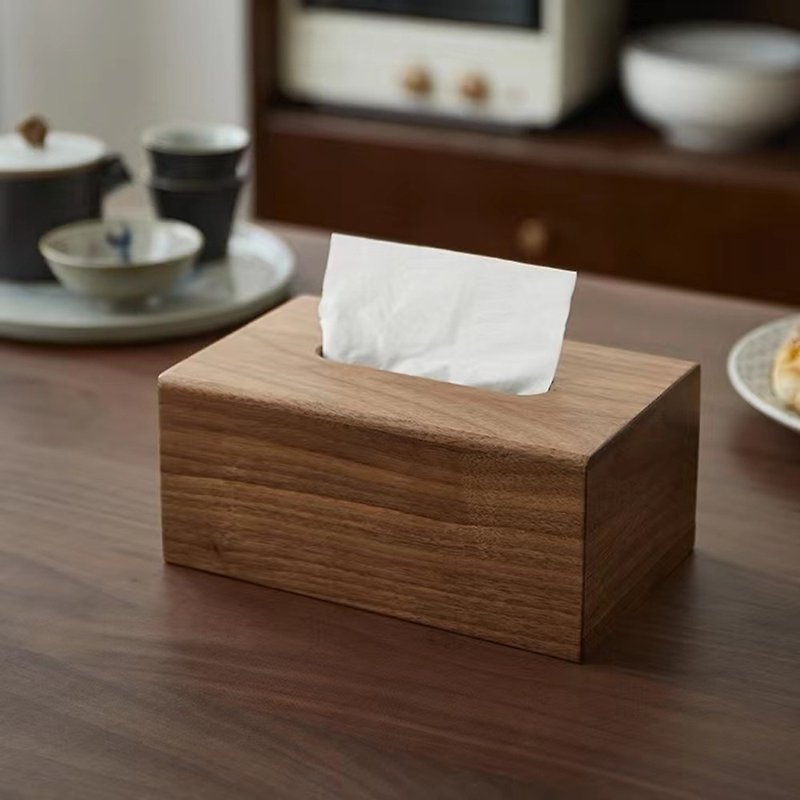 ティッシュケーストイレットペーパーボックス ウォールナット 家庭用収納 - ティッシュボックス - 木製 