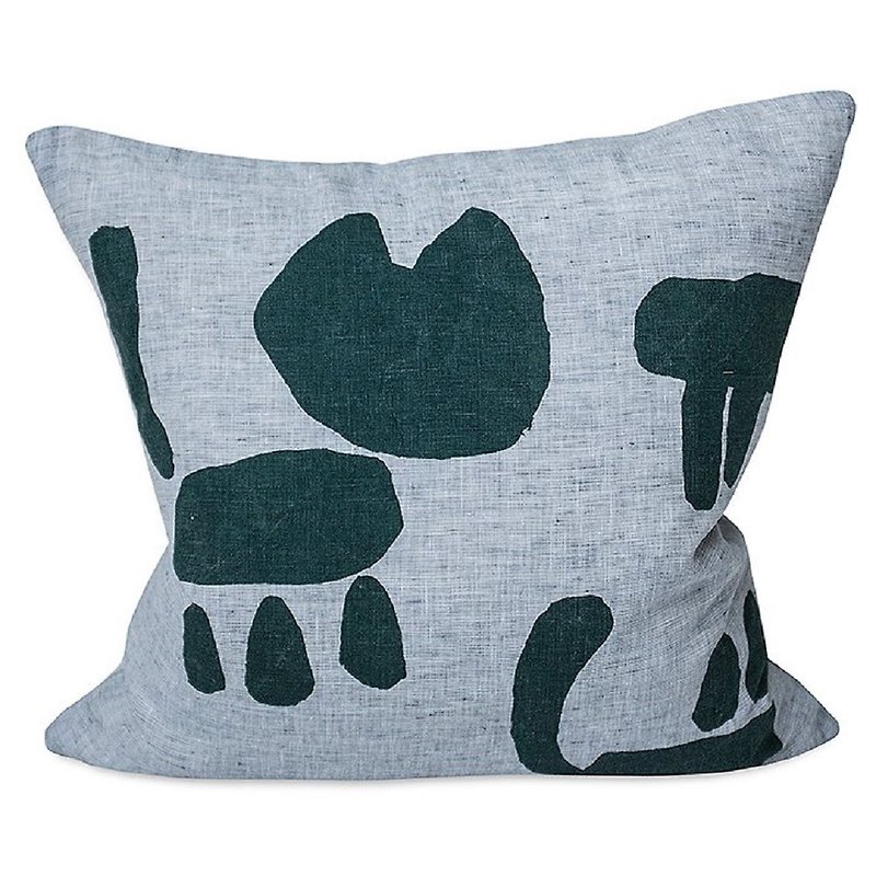 Nordic style designer – pillowcase CAT CUSHION COVER, GREEN - Pillows & Cushions - Cotton & Hemp 
