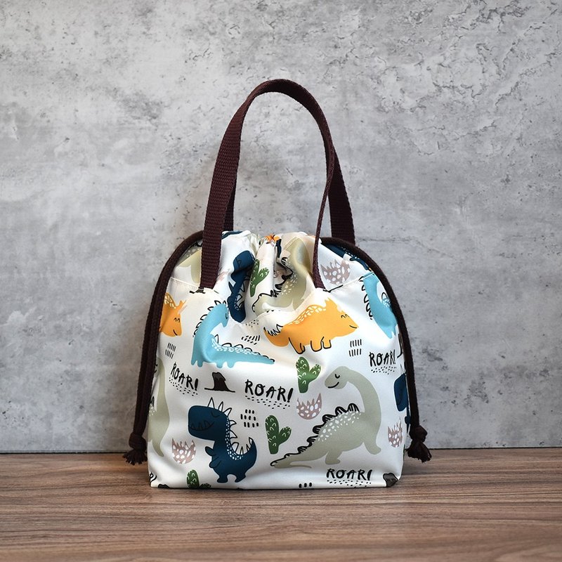 Drawstring bag/meal bag_Dinosaur collection - Handbags & Totes - Nylon Multicolor