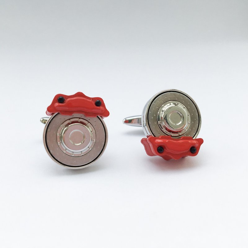 Brake pedal cufflinks red/ Silver BRAKES CUFFLINKS (Movible) - กระดุมข้อมือ - โลหะ 