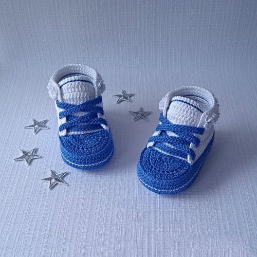 trisha.knits 婴儿针织短靴由棉制成的新生儿 Baby knitted booties for newborns made of cotton