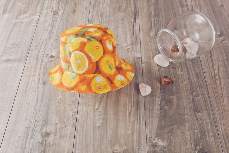 Fruit_フルーツオレンジ色の帽子.orangeシリーズ - 帽子 - コットン・麻 オレンジ