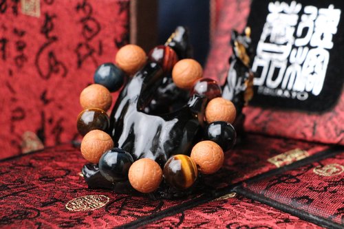 TIBUKKYO德榕藏品 尼泊爾鳳眼菩提子手珠 14mm 虎眼石隔珠 手串 佛珠念珠 設計飾品