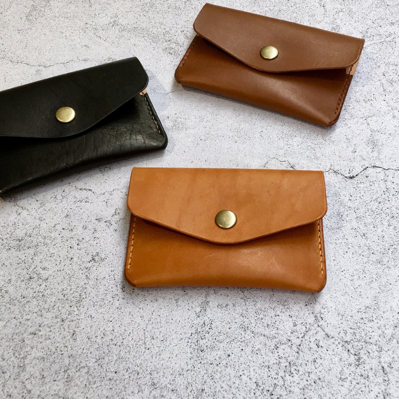 Ticket Card Coin Purse-Caramel_Free Customized Branding - Coin Purses - Genuine Leather Brown