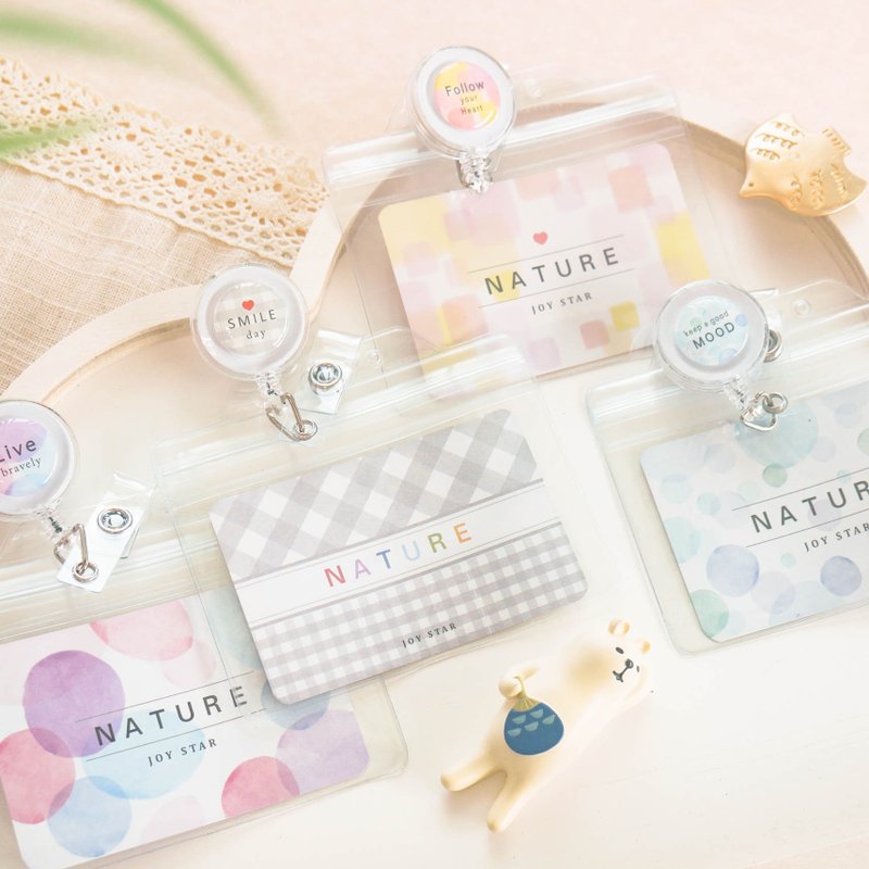 水彩風 - 棉繩證件夾套組。JTE-105。通勤.識別.名牌.卡套 - 證件套/識別證套 - 塑膠 