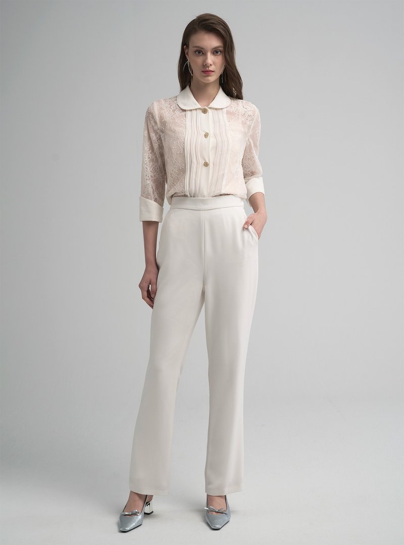 Hera赫拉之雅蕾絲七分袖襯衫 - 女襯衫 - 其他人造纖維 