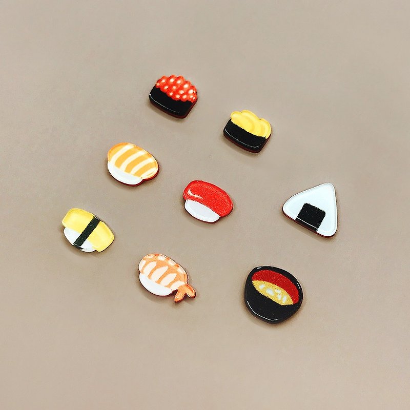 Sushi series earrings/ Clip-On - ต่างหู - อะคริลิค ขาว