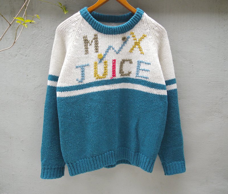 FOAK vintage turquoise sweater Comprehensive juice - Women's Sweaters - Wool Blue