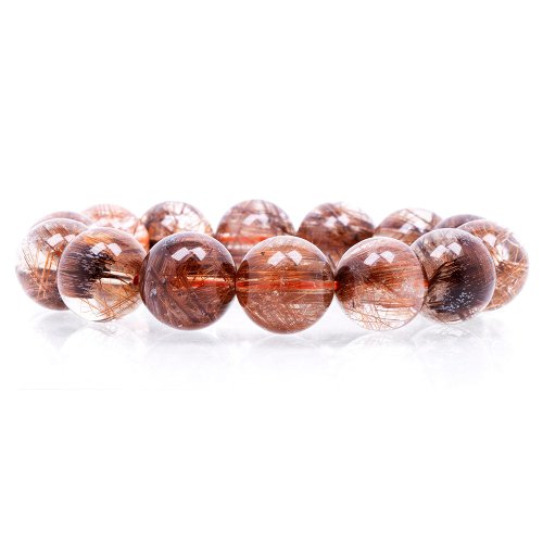 正佳珠寶 Gemsrich Jewelry 【正佳珠寶】紅銅鈦晶 古銅紅 14.8-15.2mm 紅銅鈦晶手珠