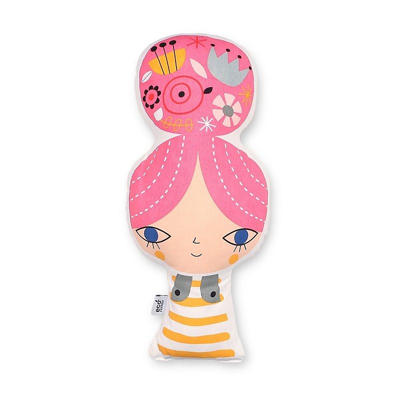 [Out of print out] Dutch Petit Monkey ─ healing pink cool girl pillow - Pillows & Cushions - Cotton & Hemp 