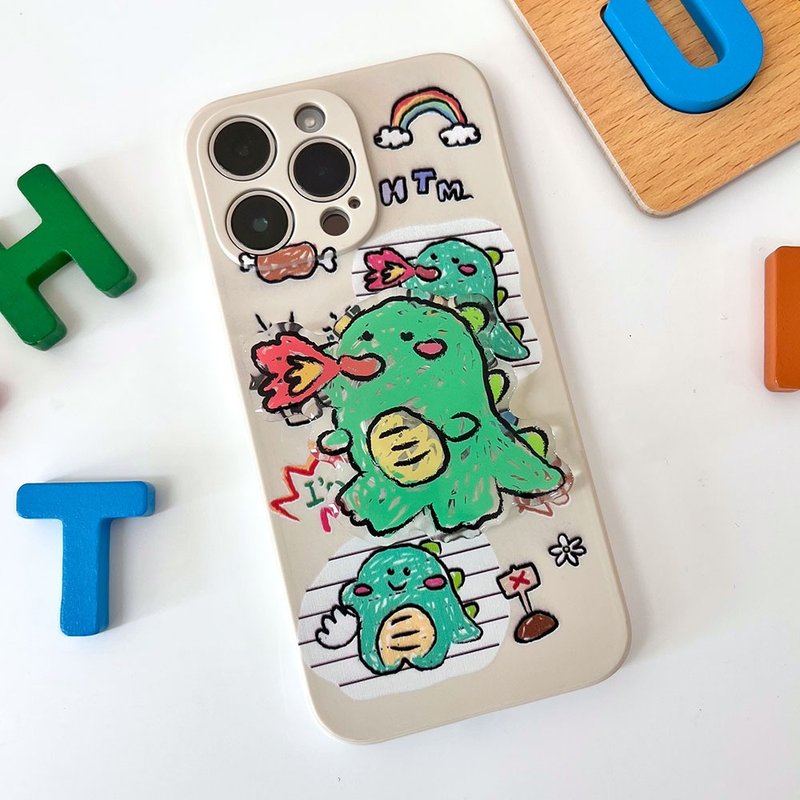 Sketch maro iPhone mobile phone case Grip smart tok set - 手機殼/手機套 - 矽膠 咖啡色