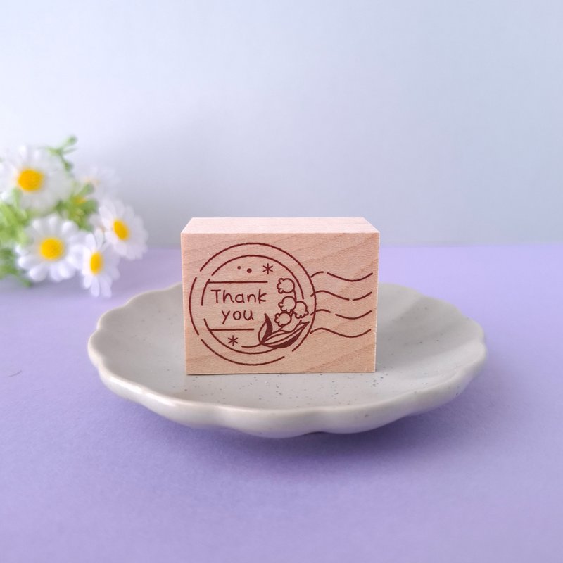 すずらんの消印風Thank youラバースタンプ　お礼　はんこ　ゴム印 - 印鑑・スタンプ - ゴム 透明