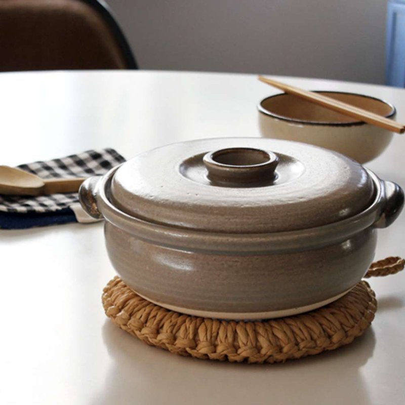 4TH MARKET Japanese-made classic stew pot-gray (3000ML) - เครื่องครัว - ดินเผา สีเทา